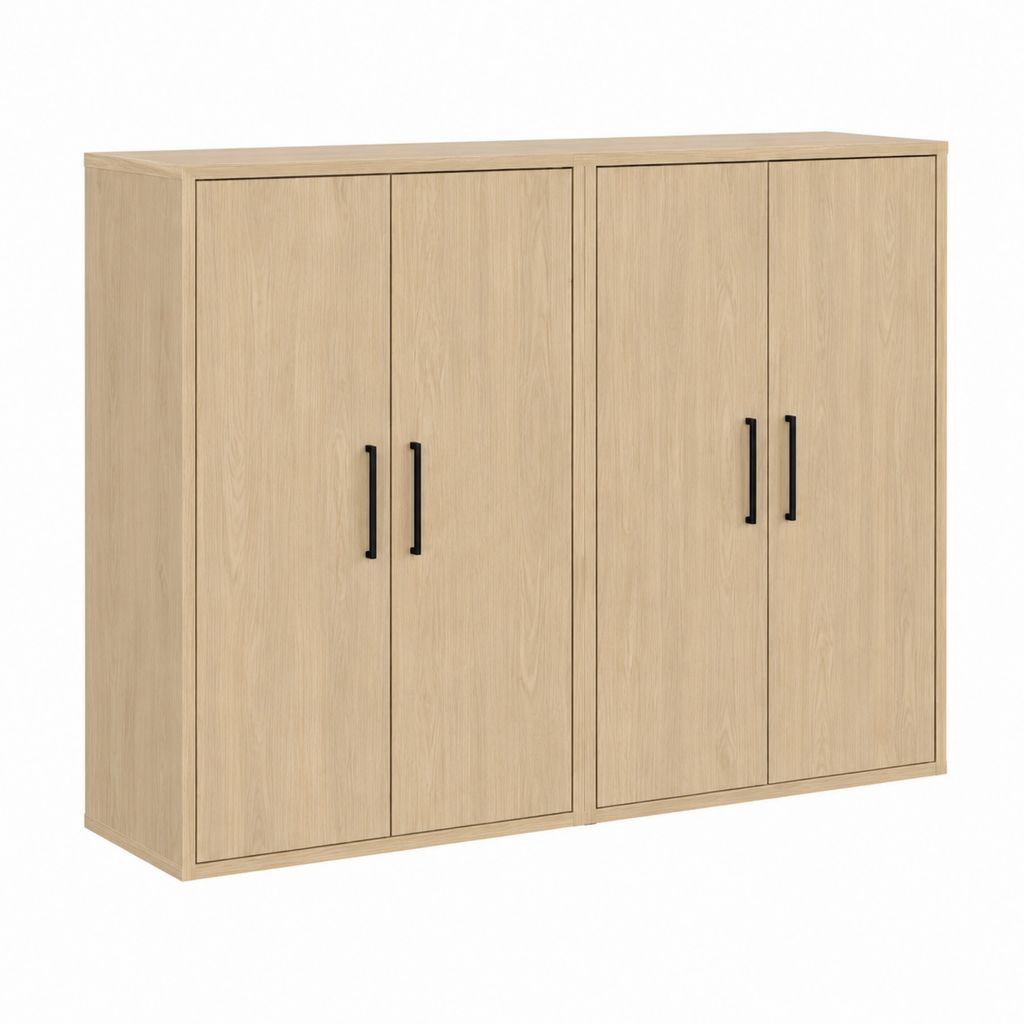 Sideboard mit 4 Türen Eiche hell Spanplatte rechteckig 120 x 40 x 100 cm
