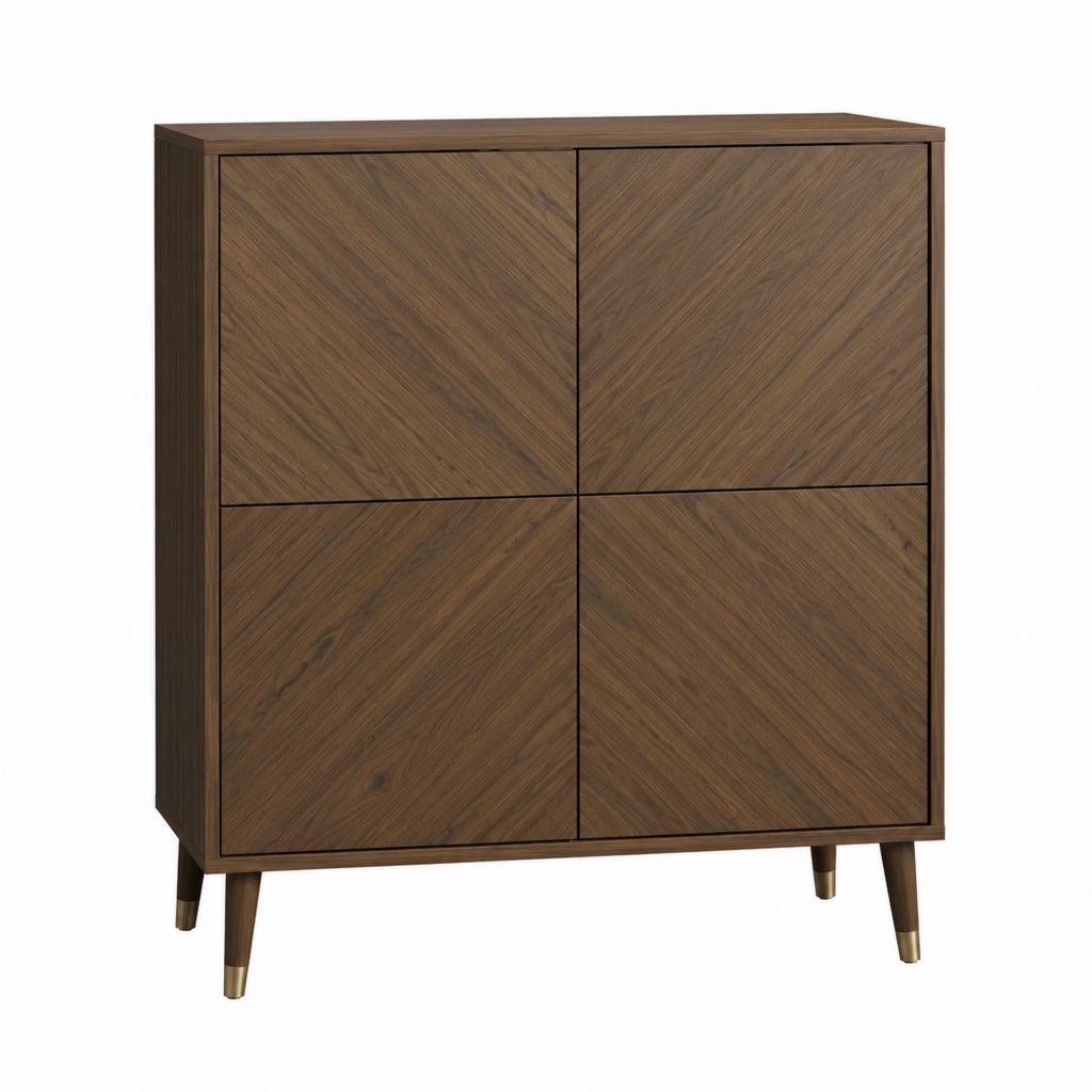Sideboard Nussbaumfurnier mit 4 Türen 100 x 40 x 120 cm