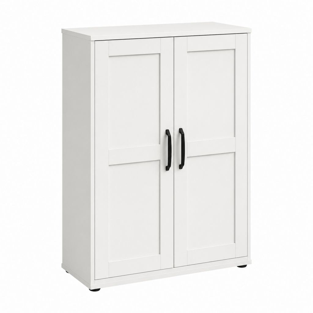 Zweitüriger Aufbewahrungsschrank Weiß aus MDF und Spanplatte 80 x 40 x 120 cm