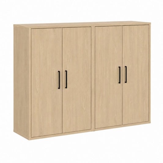 Sideboard mit 4 Türen Eiche hell Spanplatte rechteckig 120 x 40 x 100 cm