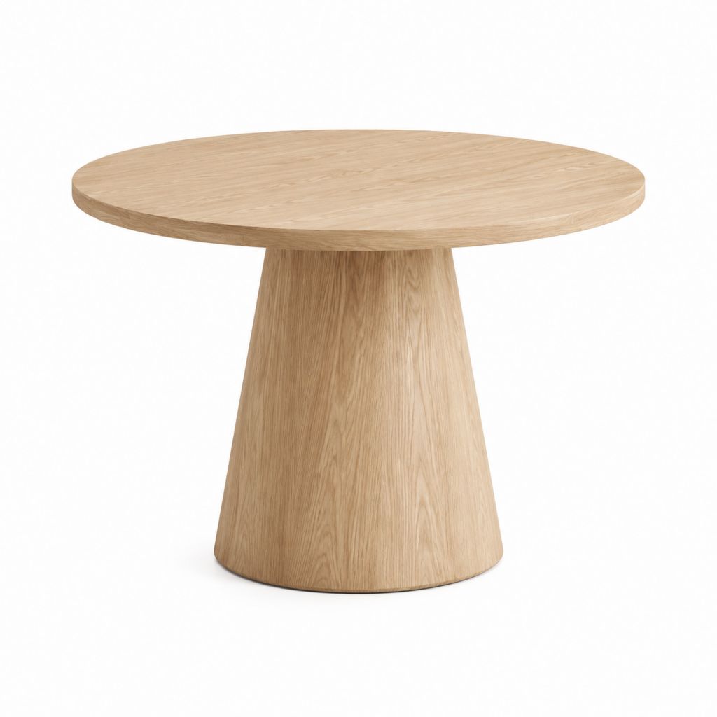 Runder Esstisch Natur MDF mit Eichenfurnier Ø 120 cm Höhe 75 cm